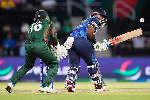 Charith Asalanka bats against Bangladesh